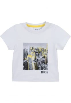 BOSS Kidswear T Shirt Imprimé Blanc Enfant