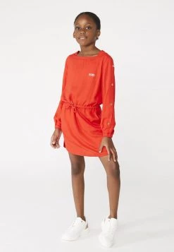 BOSS Kidswear MANCHES LONGUES Robe De Jour Rouge Orange Enfant