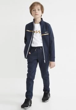 BOSS Kidswear Sweat à Capuche Zippé Bleu Cargo Enfant