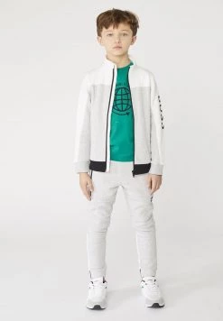 BOSS Kidswear Sweat à Capuche Zippé Gris Chine Enfant