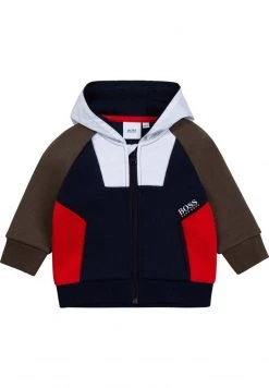 BOSS Kidswear Sweat à Capuche Zippé Bleu Cargo Enfant